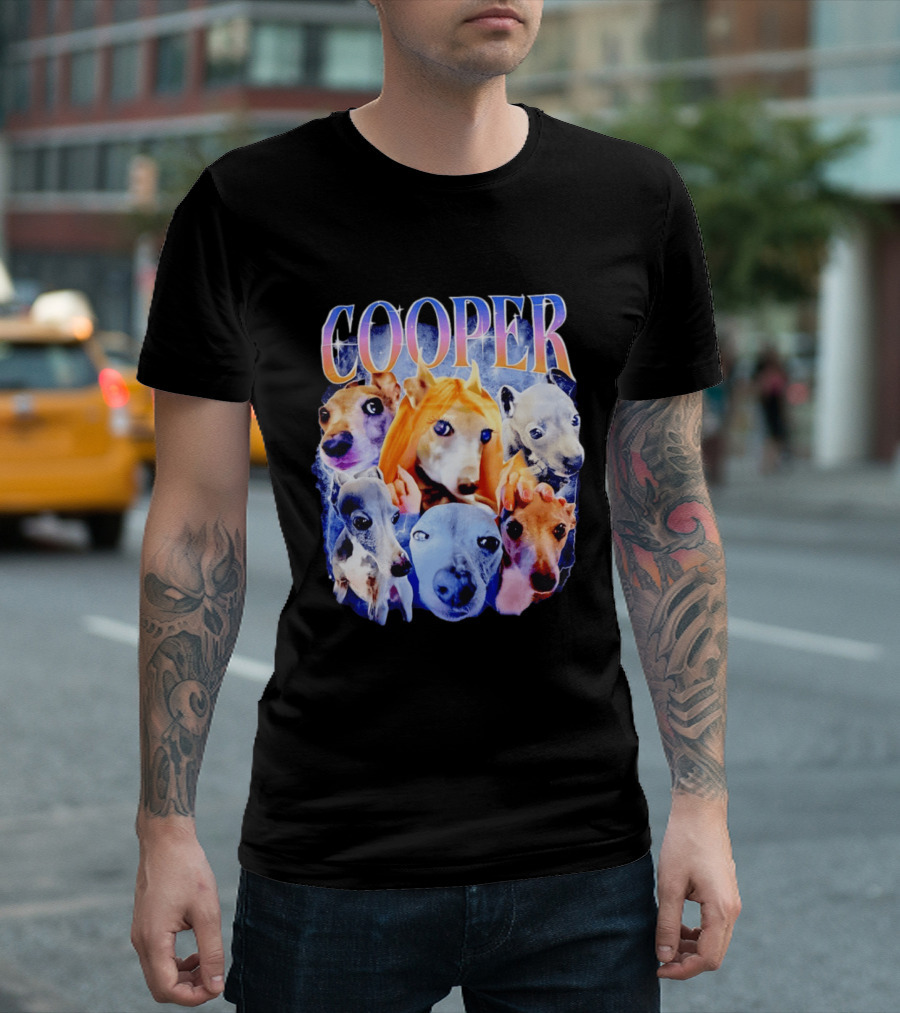 Cooper Dog Collage Colorful Lightning Effects T-Shirt
