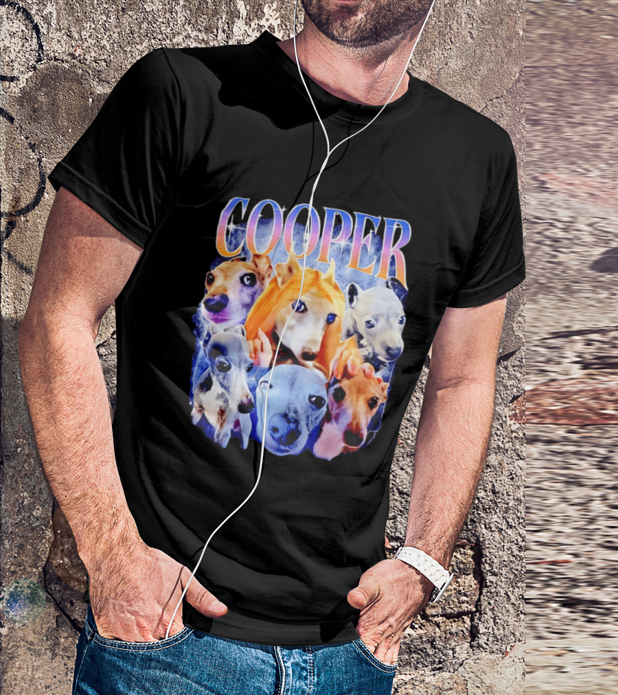 Cooper Dog Collage Colorful Lightning Effects T-Shirt