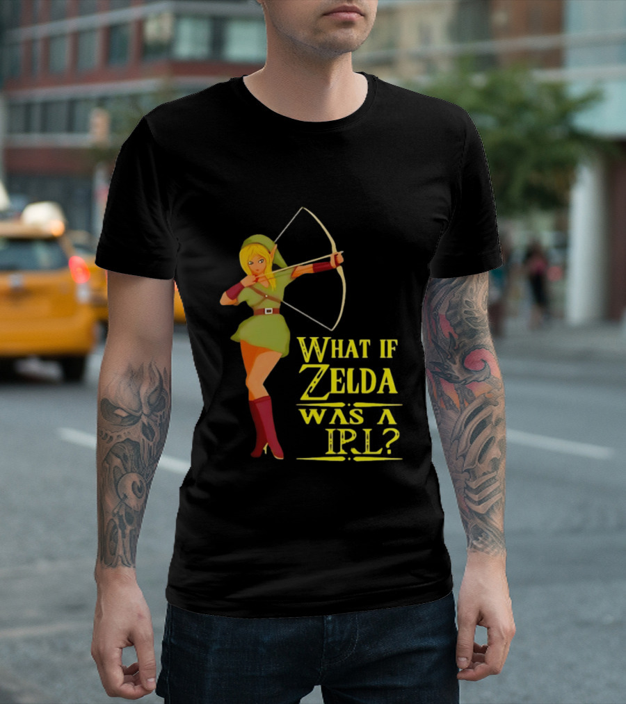 What If Zelda Was A Girl Female Elf Holding A Bow T-Shirt