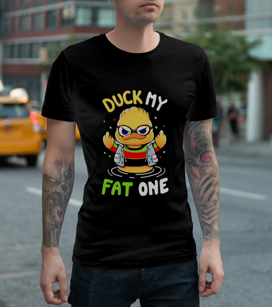 Duck My Fat One Middle Finger Delightful Derek X Duck T-Shirt