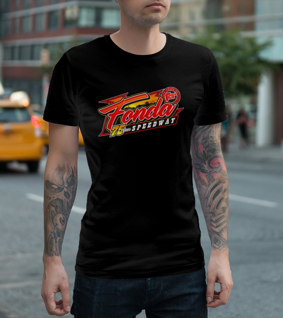 Fonda Speedway 75 Years Fonda Fair Racing Anniversary Celebration T-Shirt