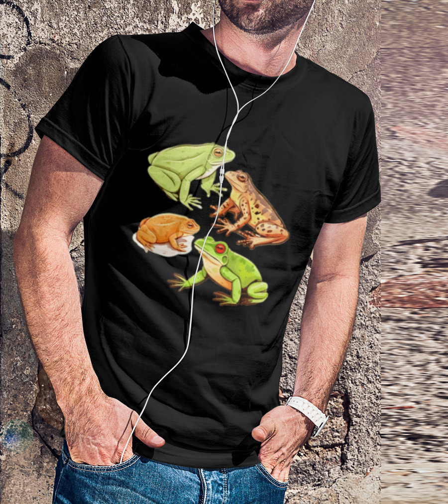 Four Spotted Frogs Vibrant Colors Variety T-Shirt