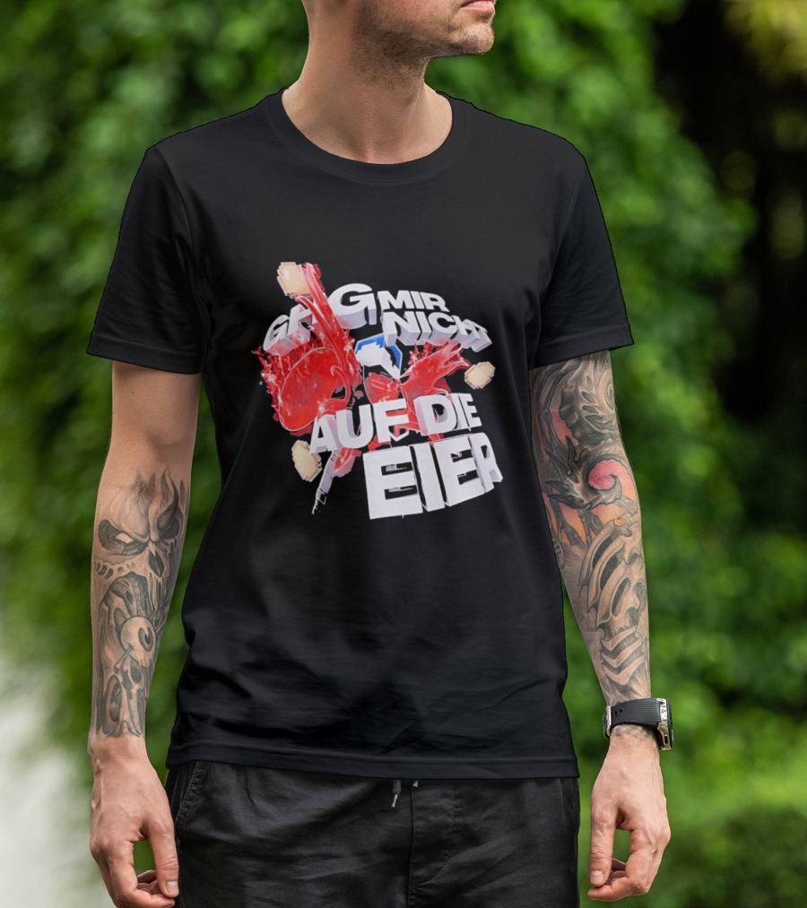 Geh Mir Nicht Mehr Auf Die Eier Spruch Mit Zerschlagenem Ei Und Roter Farbe T-Shirt