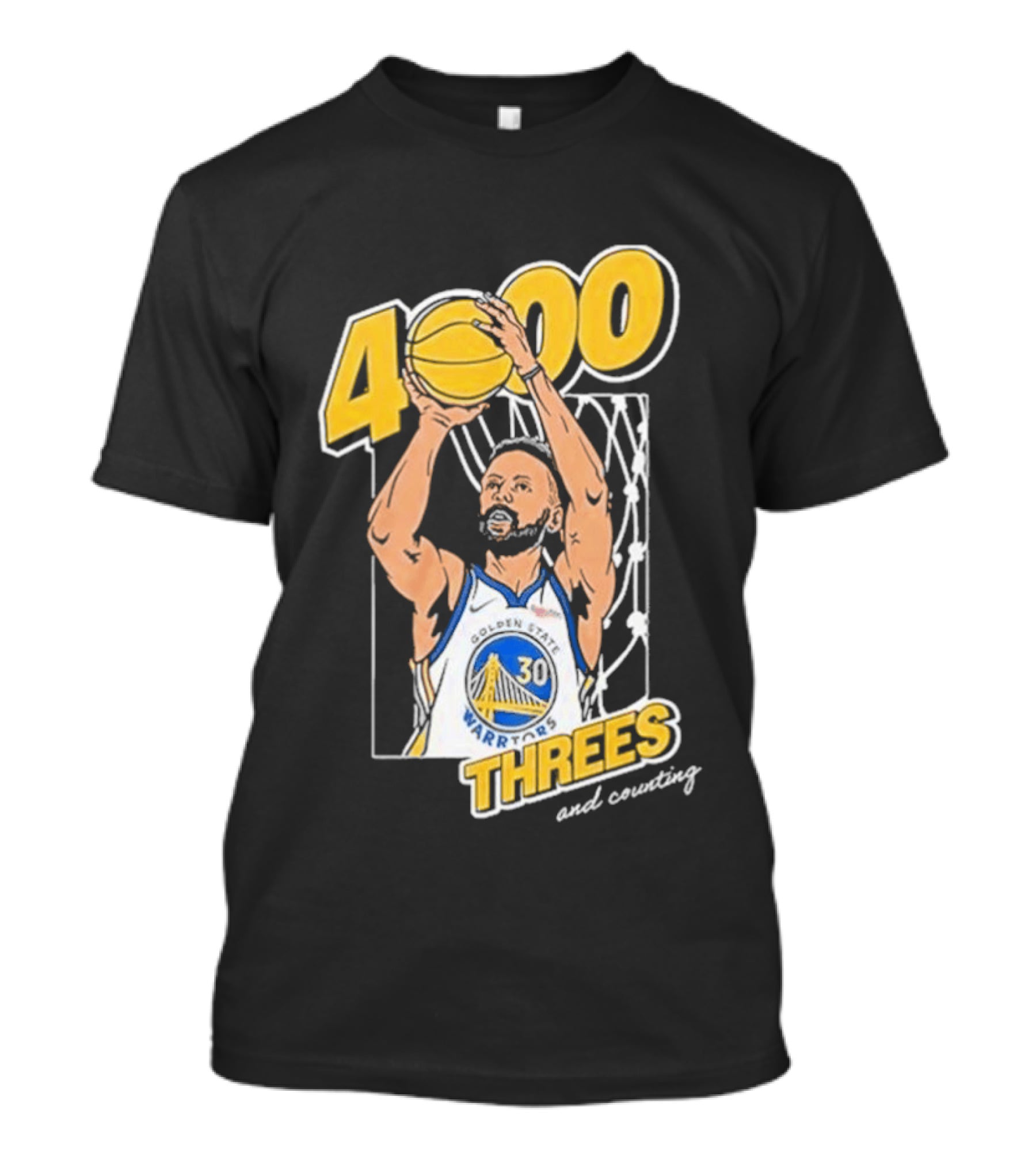 Golden State Warriors Steph Curry 4000 Threes And Counting T-Shirt