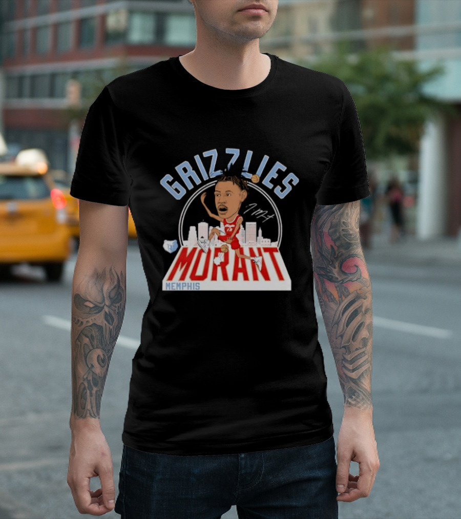 Grizzlies Morant Memphis Skyline Basketball Player T-Shirt