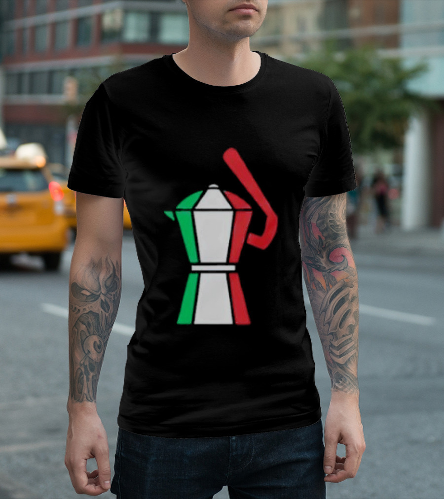 Italian Flag Moka Coffee Pot Icon Italy T-Shirt