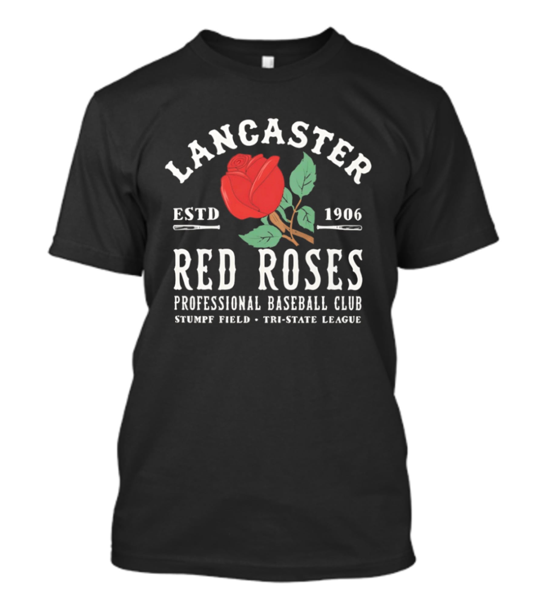 Lancaster Red Roses Professional Baseball Club Estd 1906 Stumpf Field Tri State League T-Shirt