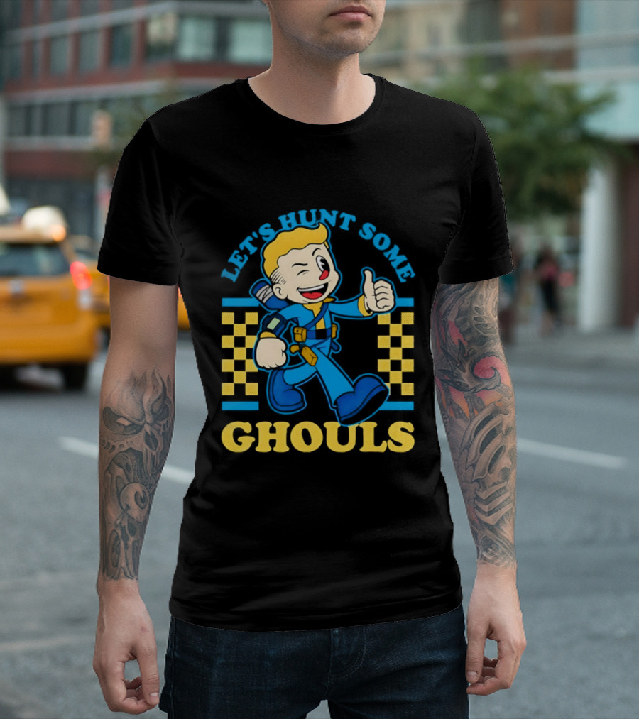 Let's Hunt Some Ghouls Vault Boy Thumbs Up Adventure T-Shirt