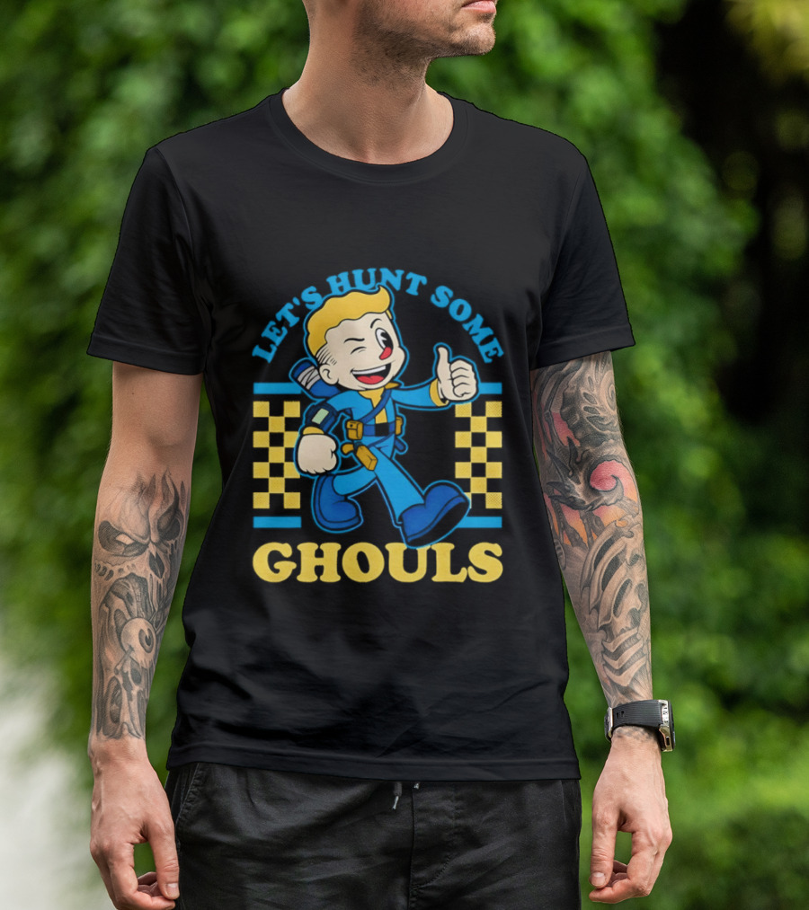 Let's Hunt Some Ghouls Vault Boy Thumbs Up Adventure T-Shirt