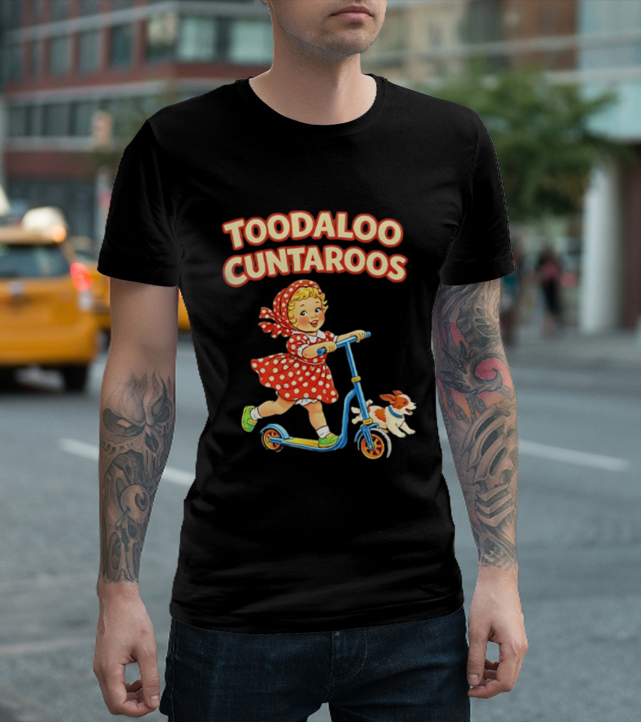 Toodaloo Cuntaroos Little Girl On Scooter With Dog T-Shirt