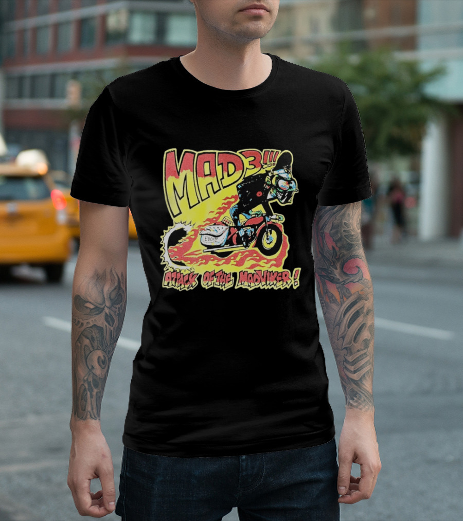MAD 3 Attack Of The Mad Viker Eddie Biker Flame T-Shirt