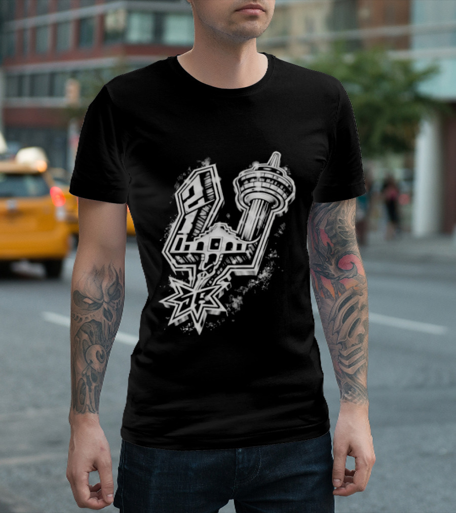 San Antonio Alamo Tower Spurs Star T-Shirt
