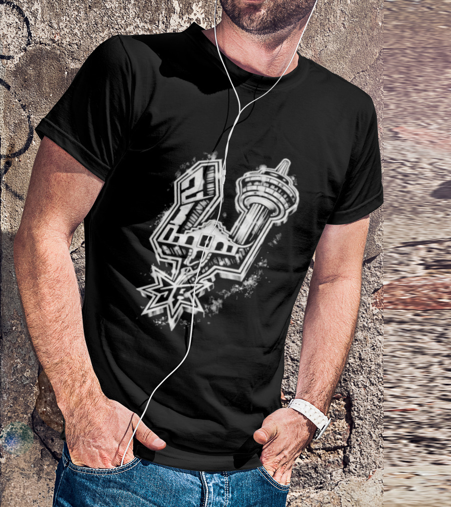San Antonio Alamo Tower Spurs Star T-Shirt