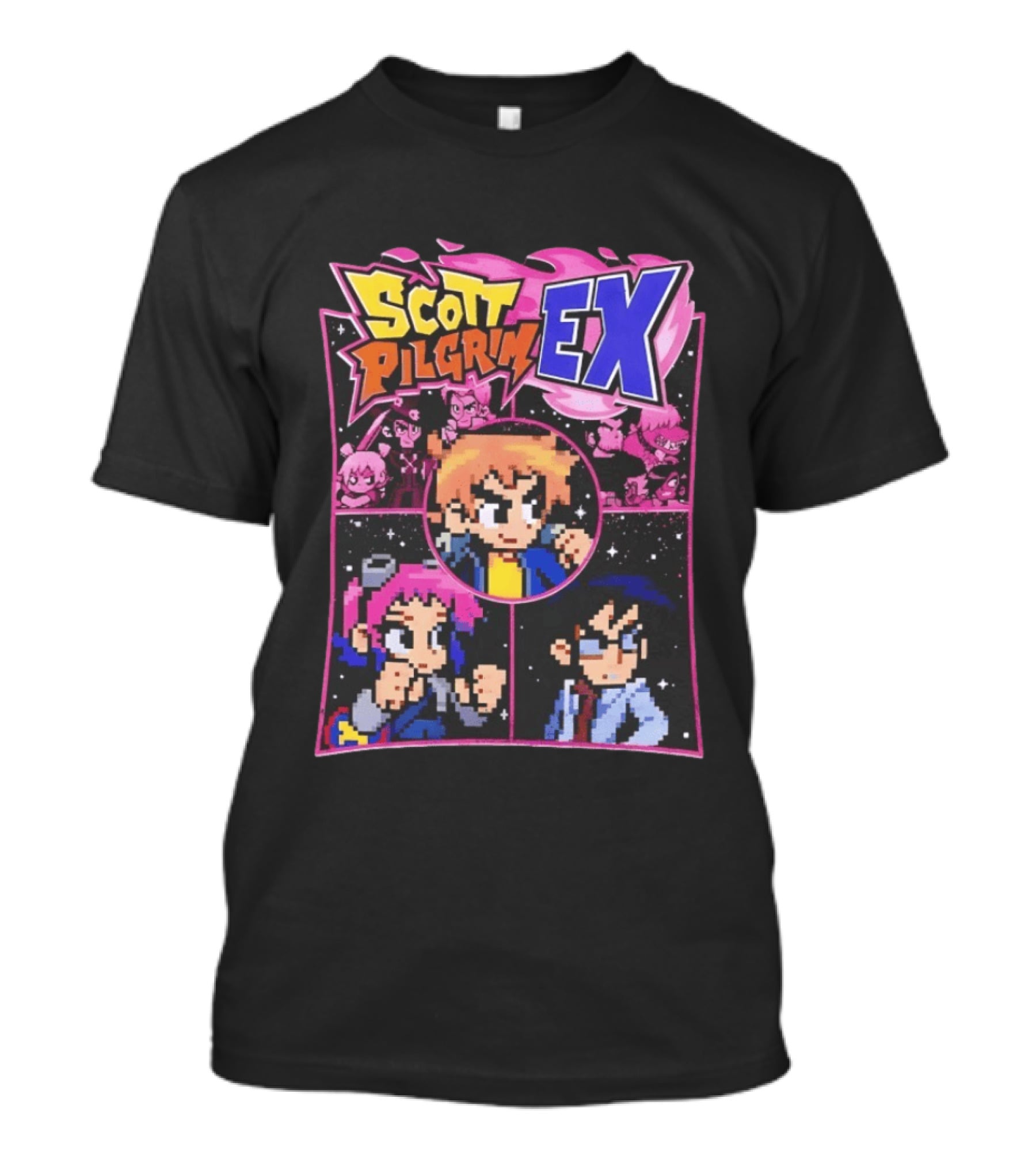 Scott Pilgrim EX Pixel Art Character Grid T-Shirt