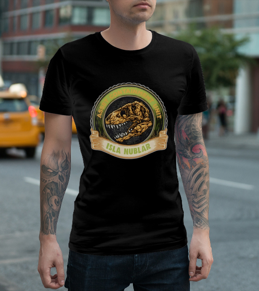 Asset Containment Unit Isla Nublar Skull Head Jura Park T-Shirt