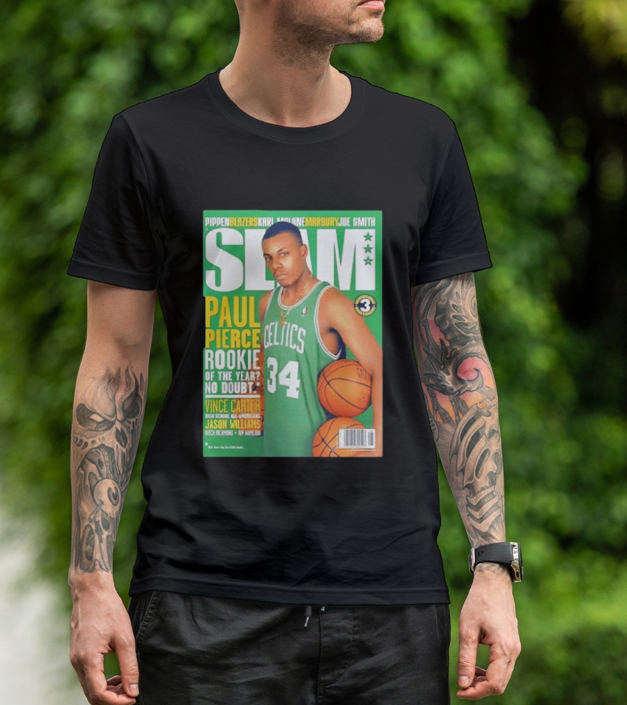 SLAM Paul Pierce Rookie Of The Year Celtics Vince Carter NBA Basketball Magazine Cover T-Shirt