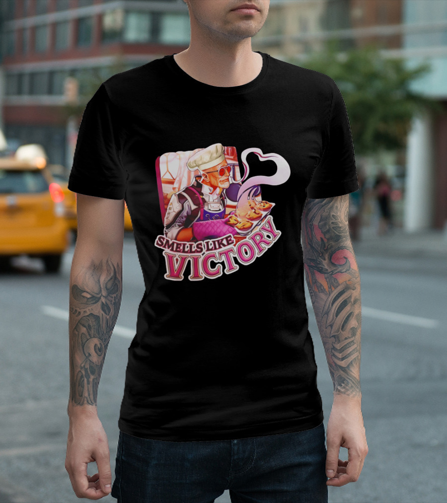 Smells Like Victory Chef Holding Tray Of Freshly Baked Pies In Futuristic Kitchen T-Shirt