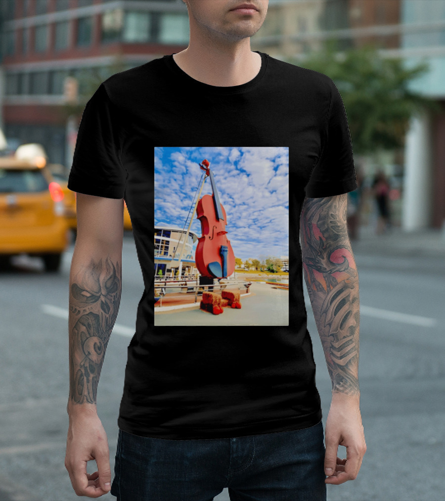 The Big Fiddle At Port Of Sydney Nova Scotia Canada Iconic Landmark T-Shirt