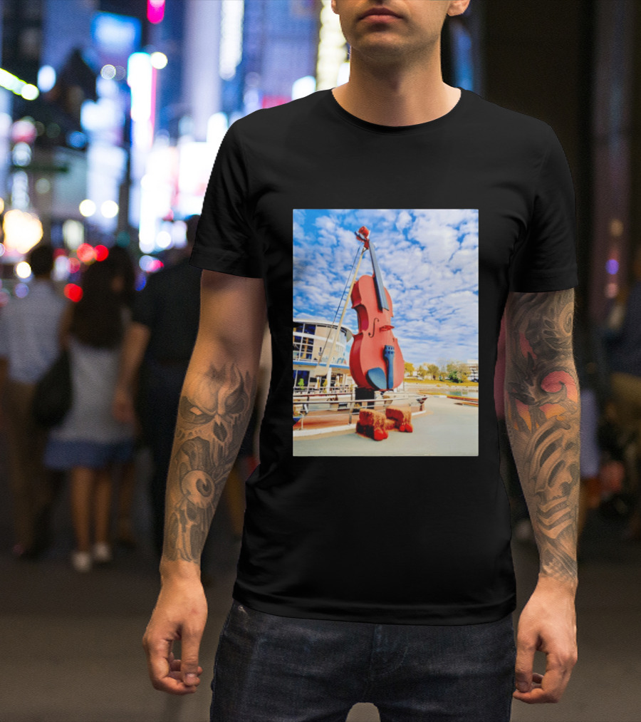The Big Fiddle At Port Of Sydney Nova Scotia Canada Iconic Landmark T-Shirt
