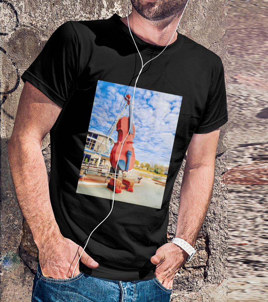 The Big Fiddle At Port Of Sydney Nova Scotia Canada Iconic Landmark T-Shirt