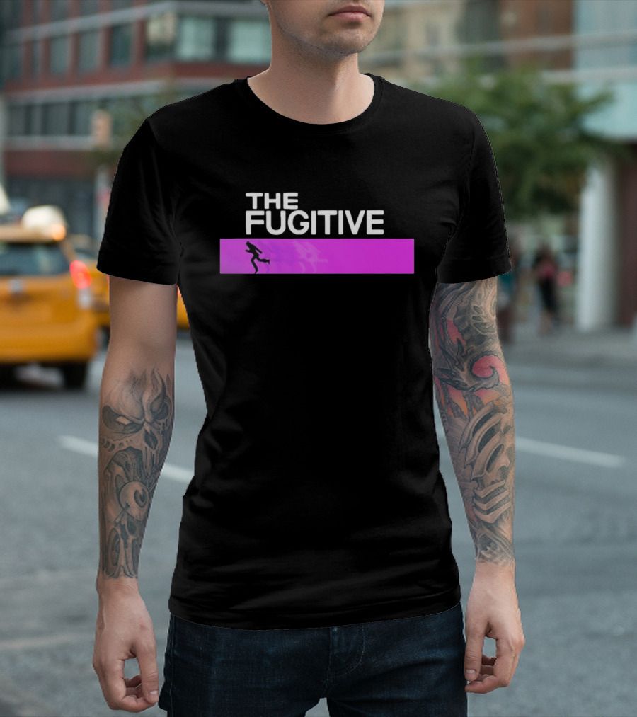 The Fugitive Silhouette Running On Purple Bar T-Shirt