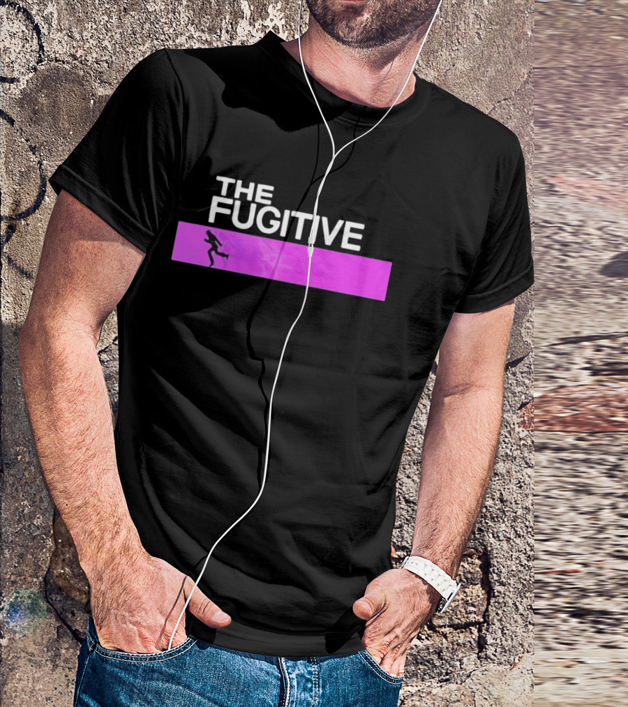 The Fugitive Silhouette Running On Purple Bar T-Shirt