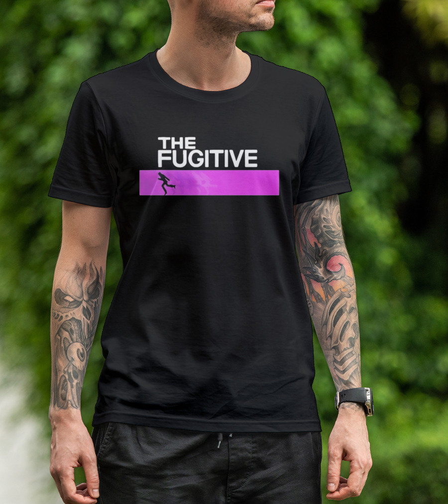 The Fugitive Silhouette Running On Purple Bar T-Shirt