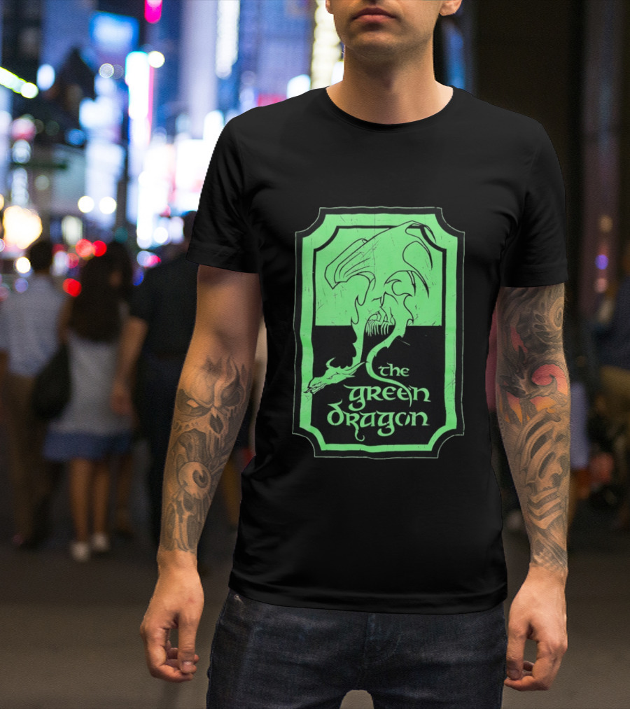 The Green Dragon Lord Of The Rings Fantasy Tavern T-Shirt