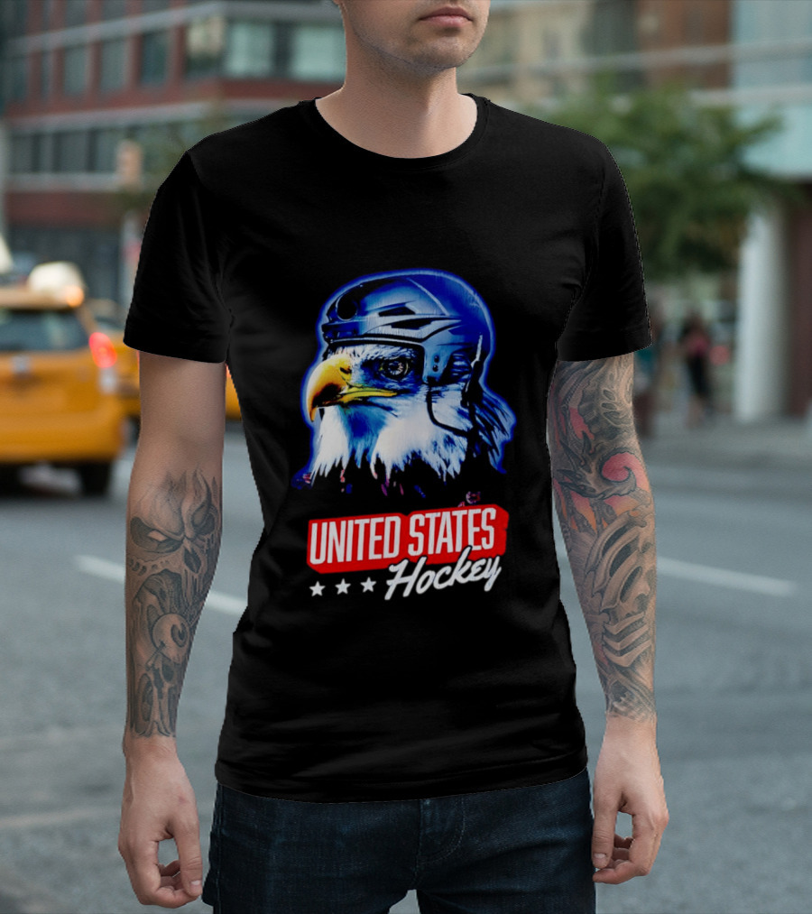 United States Hockey Eagle Helmet Stars T-Shirt