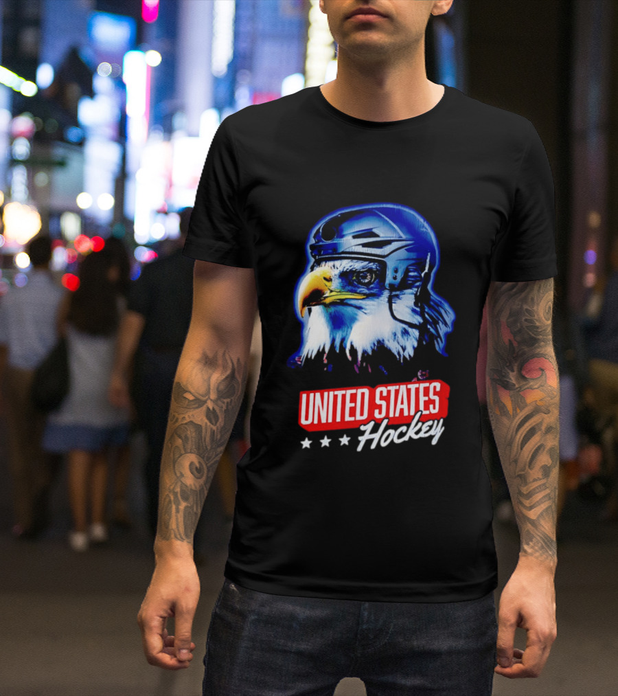 United States Hockey Eagle Helmet Stars T-Shirt