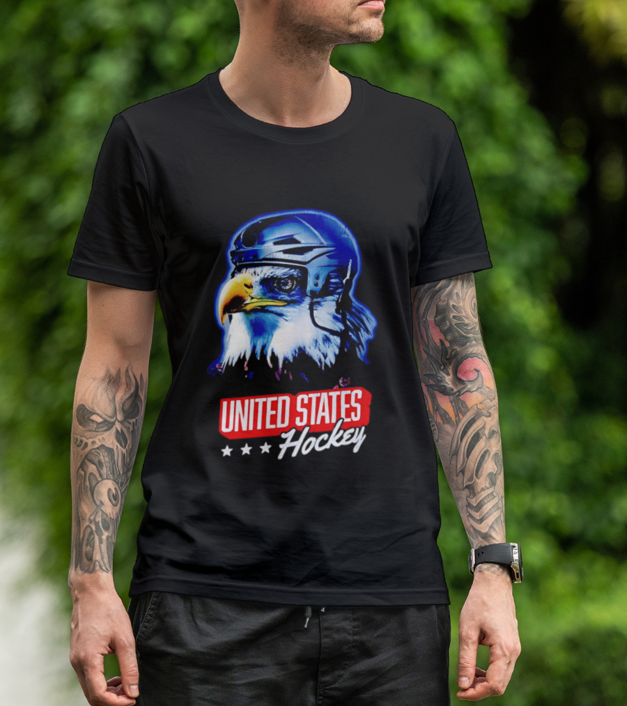 United States Hockey Eagle Helmet Stars T-Shirt
