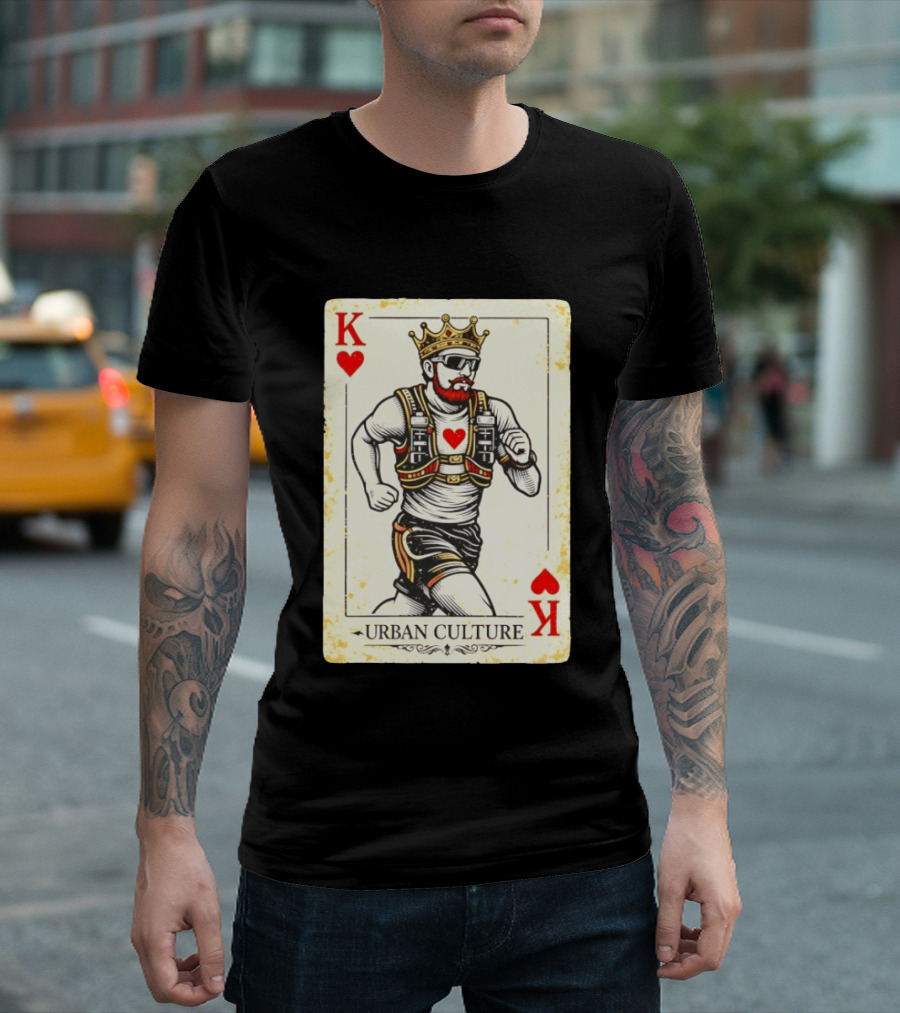 Urban Culture King Of Hearts Running Playing Card T-Shirt