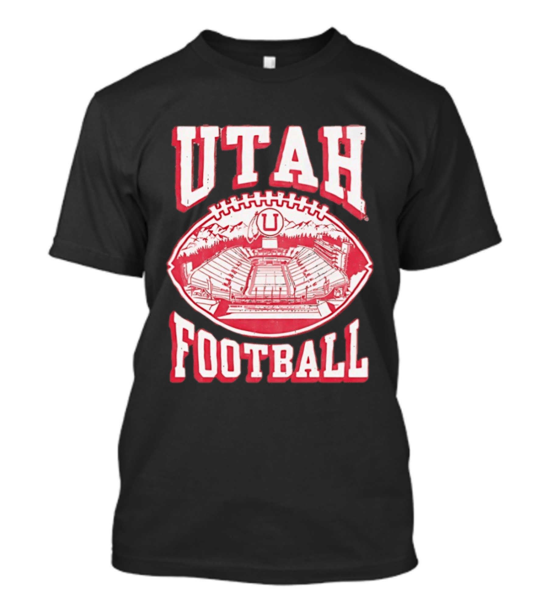 Utah Utes Football Stadium Illustration With Mountain T-Shirt