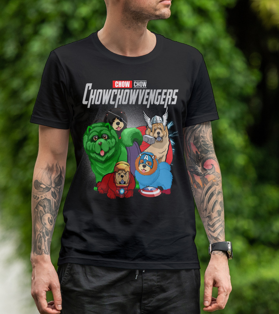 Chow Chow Chowchowvengers Superhero Dogs Avengers Mashup T-Shirt