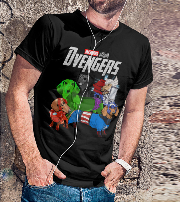 Dachshund Dvengers Dogs In Superhero Costumes T-Shirt