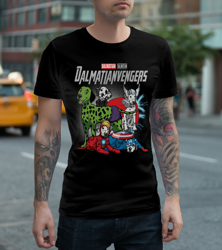 Dalmatian Dalmatianvengers Captain Thor Hulk Iron T-Shirt