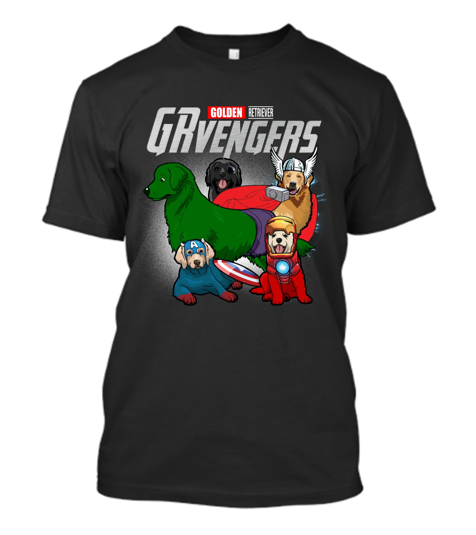 Golden Retriever GRvengers Superhero Dogs T-Shirt