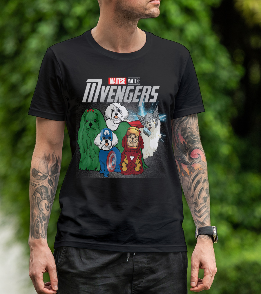 Maltese Mvengers Superhero Dogs T-Shirt