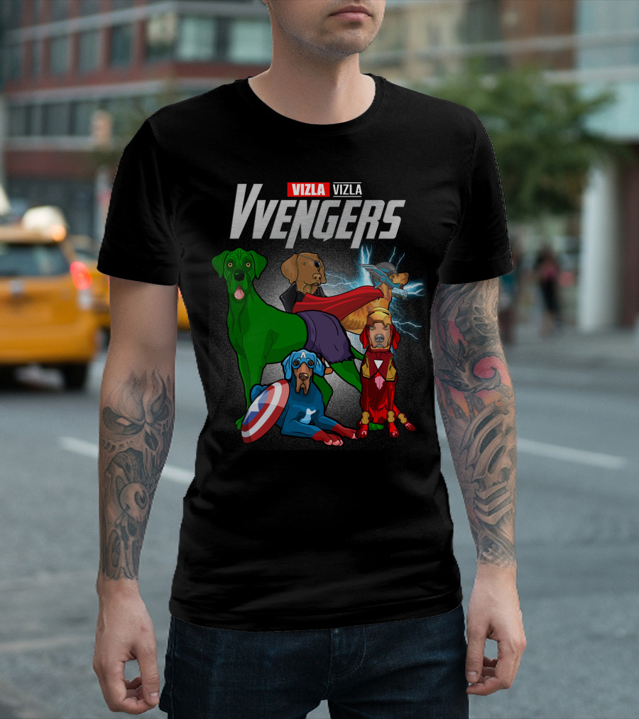 Vizla Vvengers Vizla Dogs Superhero T-Shirt