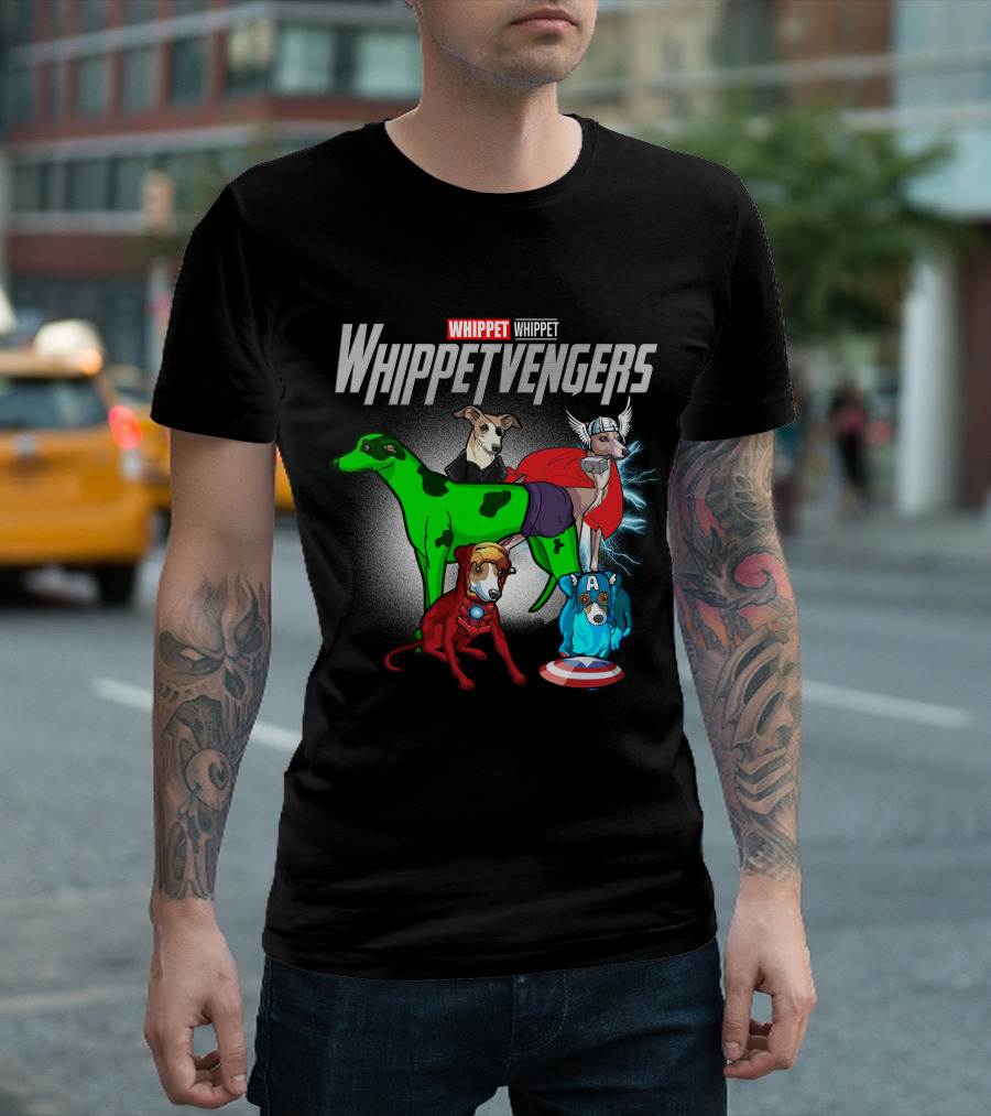 Whippet Whippetvengers Marvel Avengers Parody Dogs T-Shirt