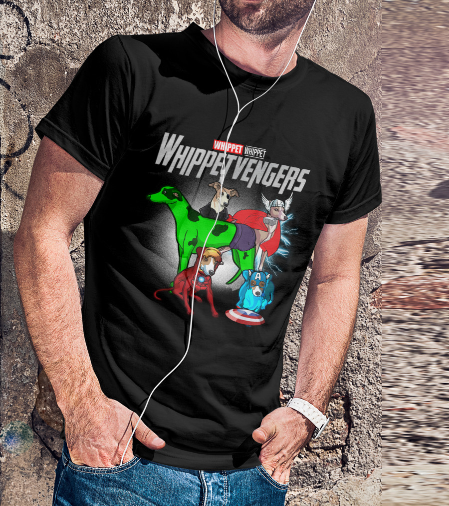 Whippet Whippetvengers Marvel Avengers Parody Dogs T-Shirt