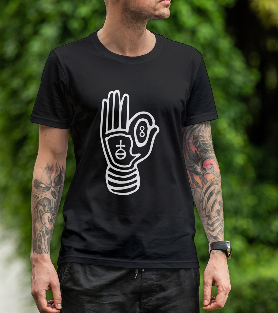 6 Fingered Hand With Symbolic Circle And Eight T-Shirt
