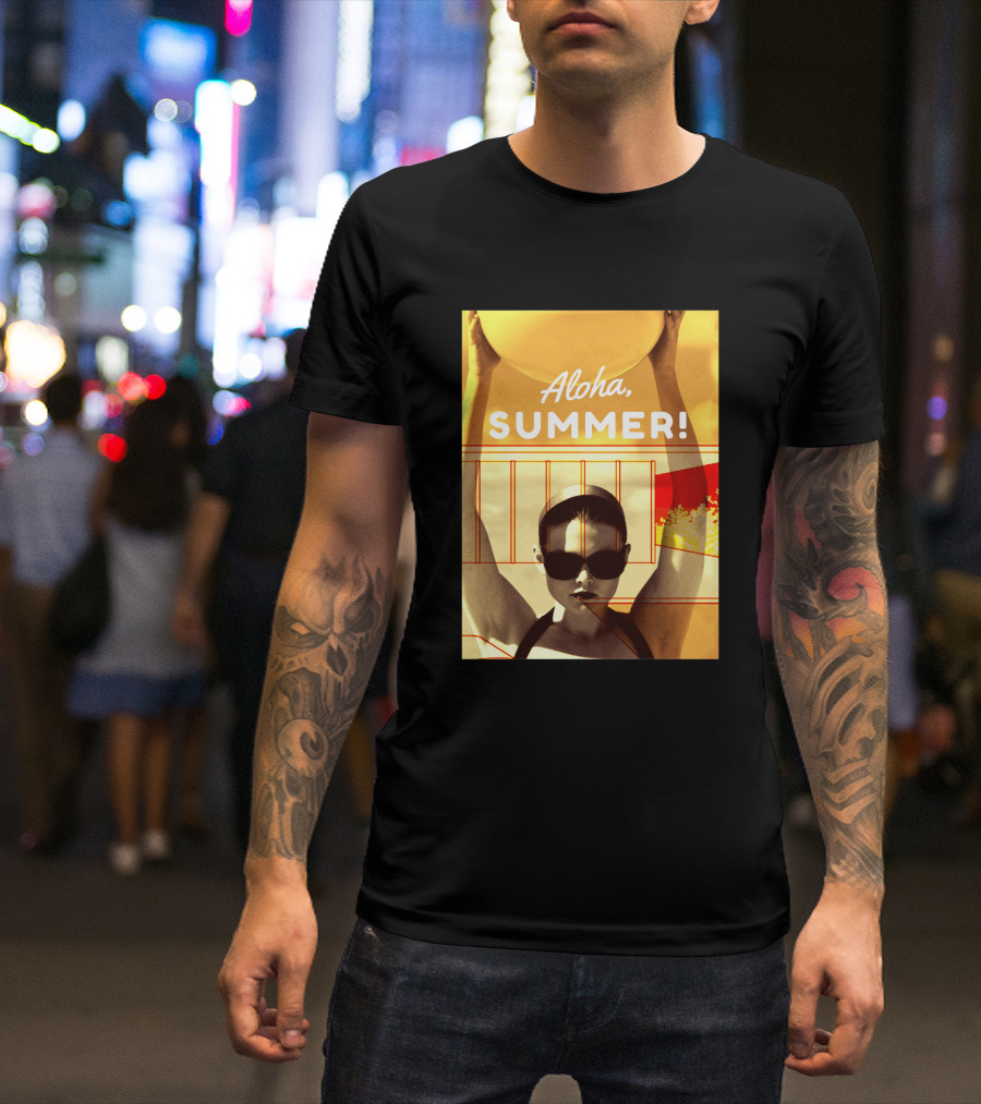 Aloha Summer Beach Ball Sunglasses Retro Vibes T-Shirt
