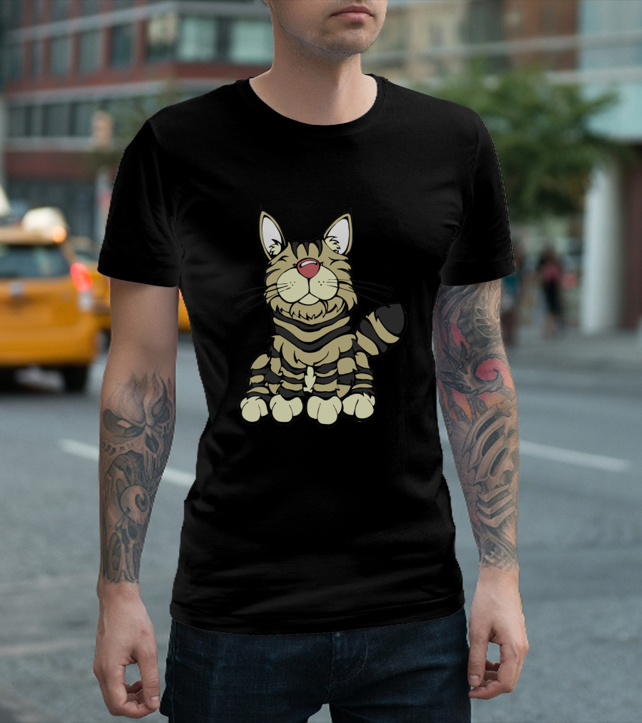 American Bobtail Cat Cartoon T-Shirt