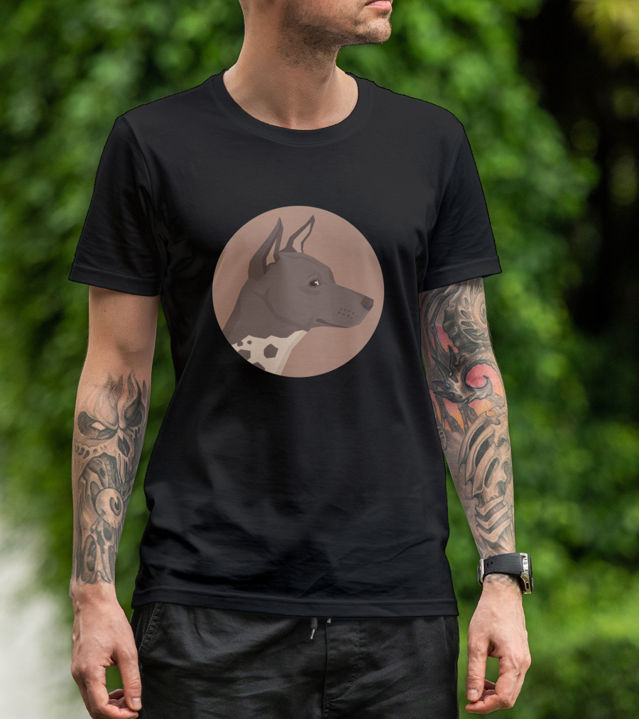 American Hairless Terrier 1376121 Circle Profile T-Shirt