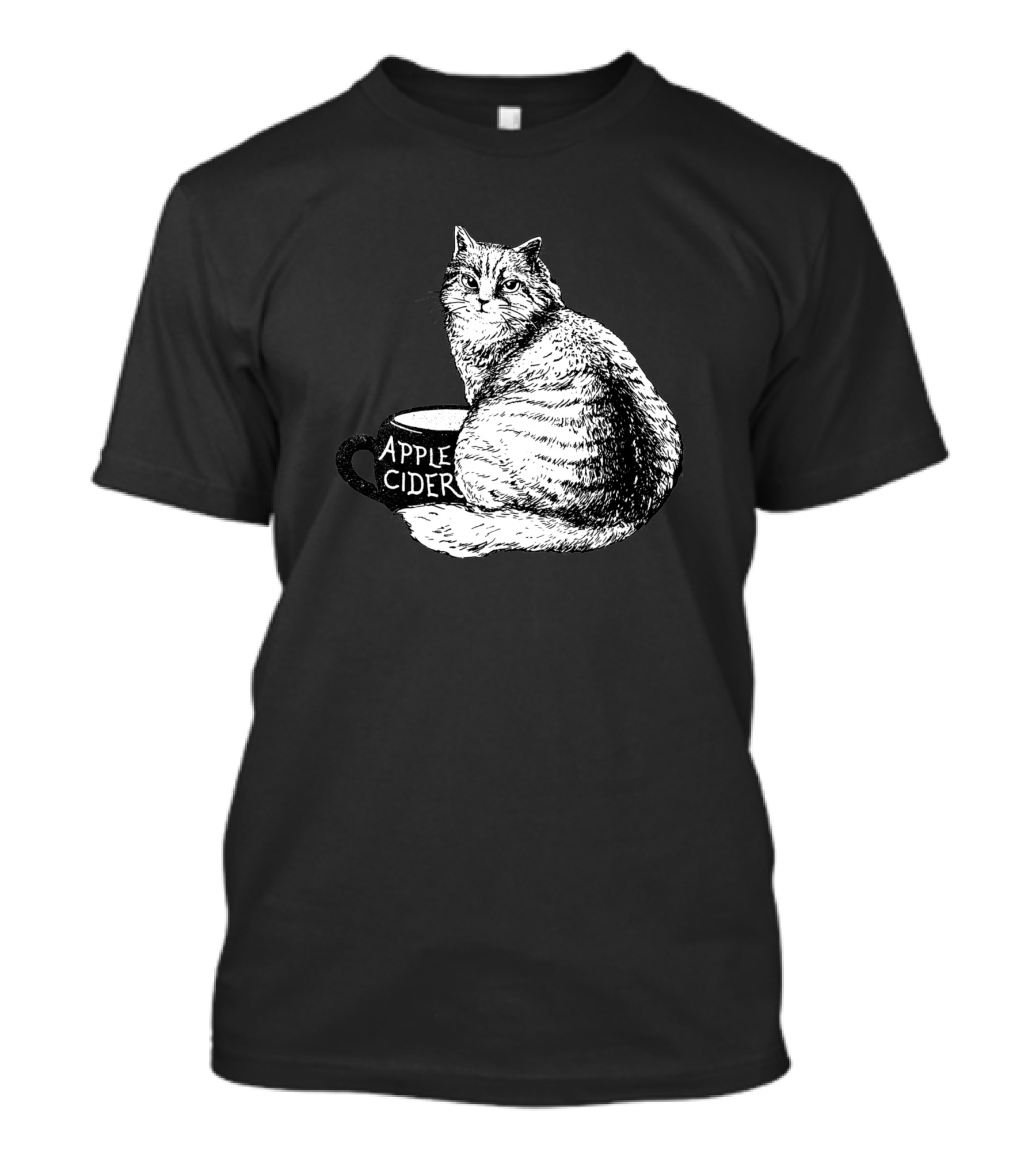 Apple Cider Cat Illustration Featuring Feline On Mug 1186326 T-Shirt
