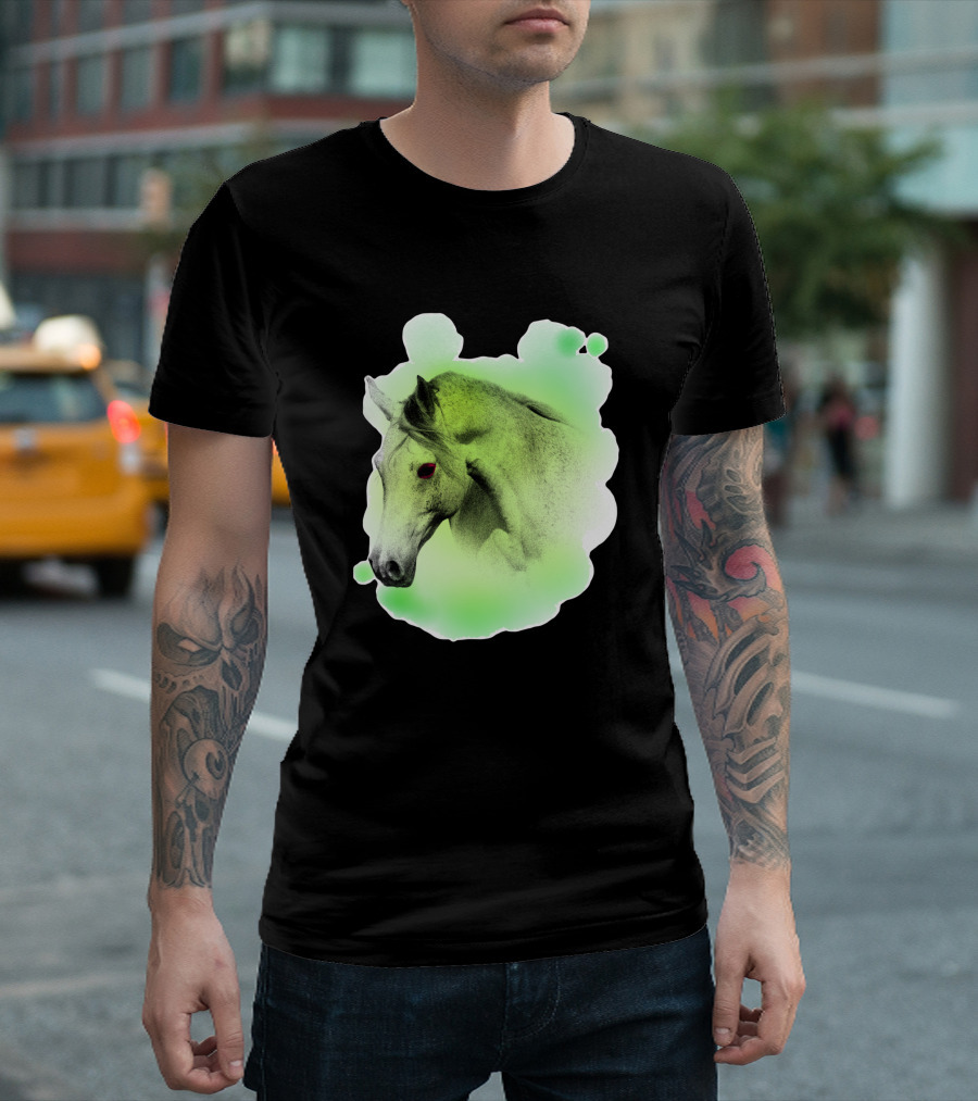 Arabic Horse Neon Green Art 334448 T-Shirt