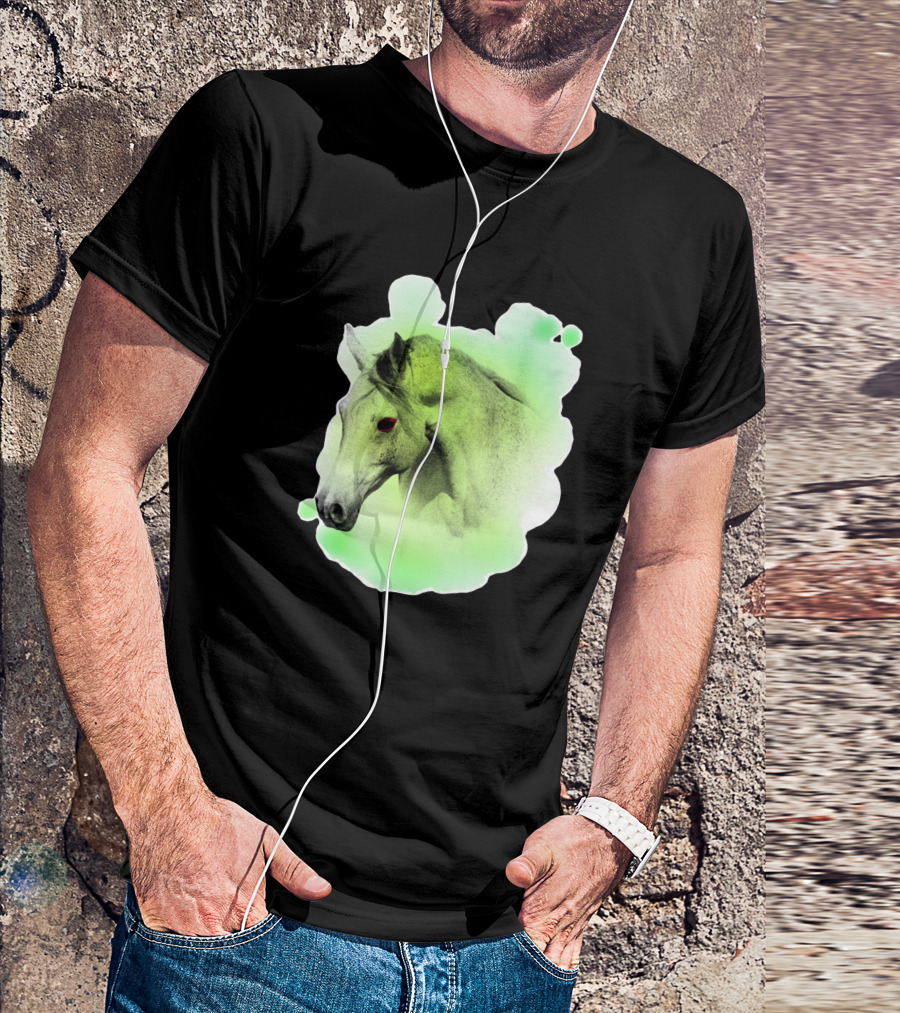Arabic Horse Neon Green Art 334448 T-Shirt