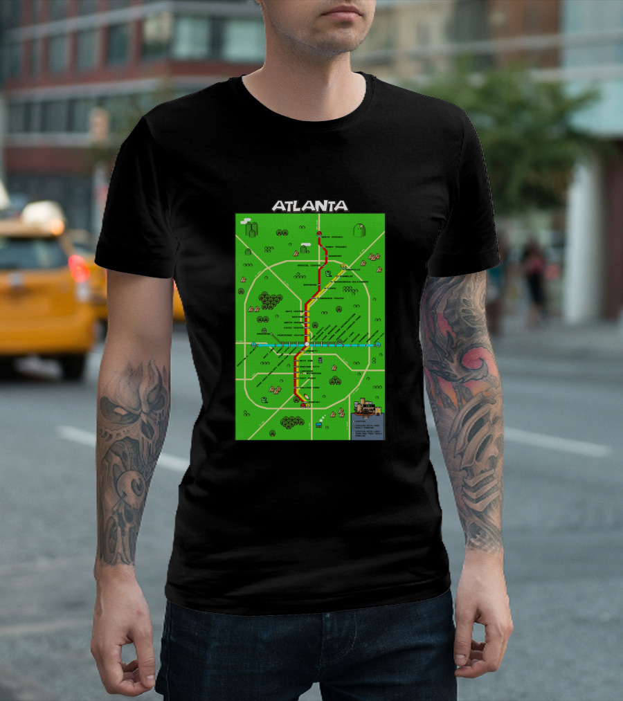 Atlanta Transit Map Super Mario Style 286711 T-Shirt