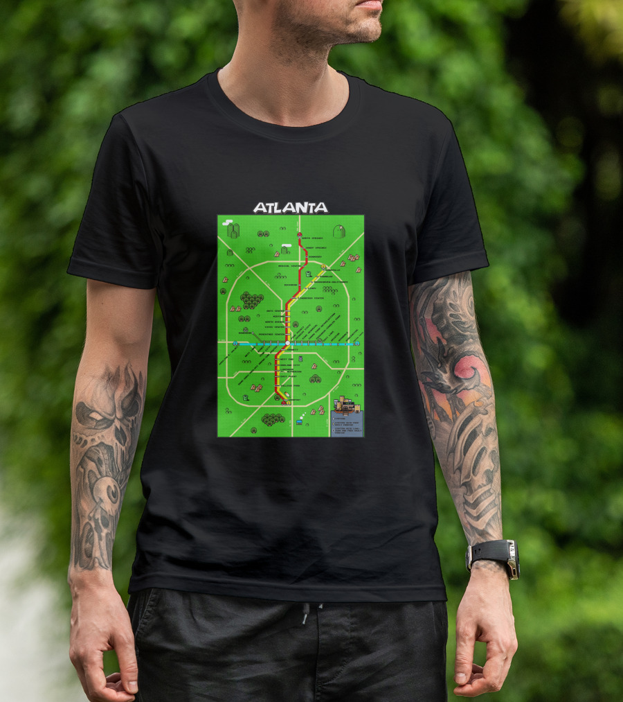 Atlanta Transit Map Super Mario Style 286711 T-Shirt